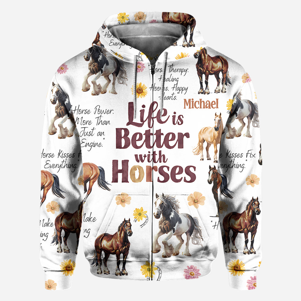Life Is Better With Horses - Personalized Horse All Over Shirt