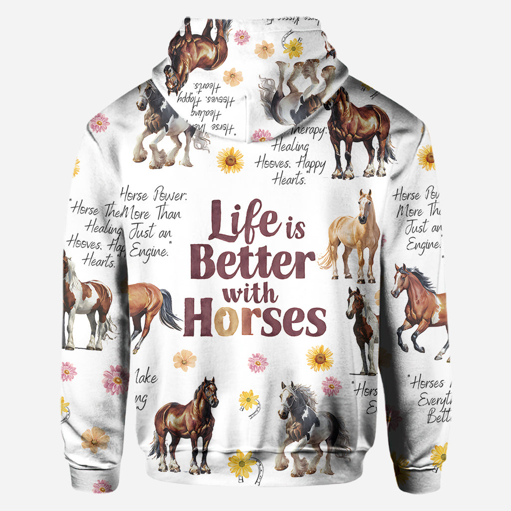 Life Is Better With Horses - Personalized Horse All Over Shirt