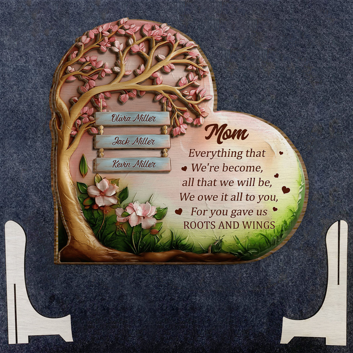You Gave Us Roots And Wings, Mom - Personalized Mother 2 Layered Wood Sign / Wood Plaque