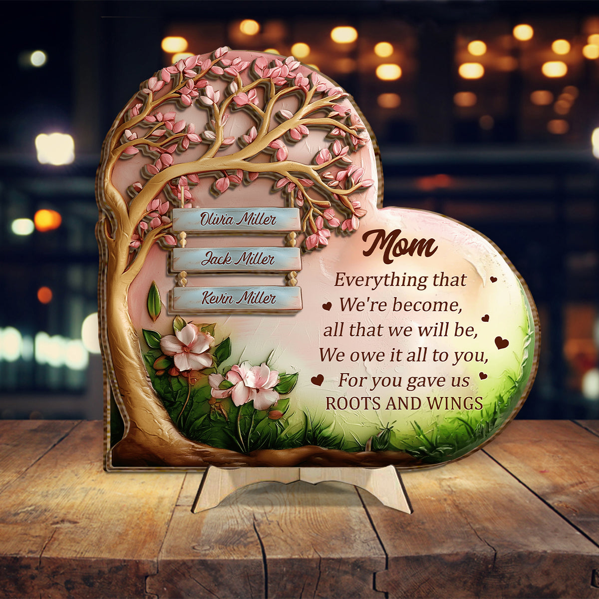 You Gave Us Roots And Wings, Mom - Personalized Mother 2 Layered Wood Sign / Wood Plaque