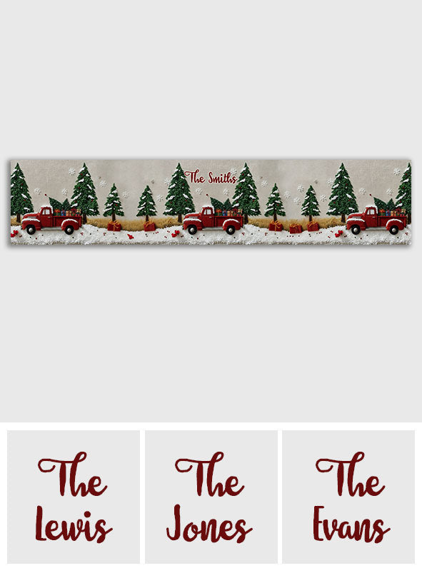 All Hearts Come Home For Christmas - Personalized Family Table Runner
