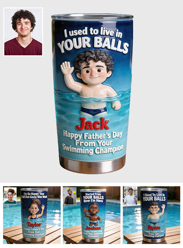 Von Ihrem Schwimmchampion - Personalisierter Vater-Tumbler
