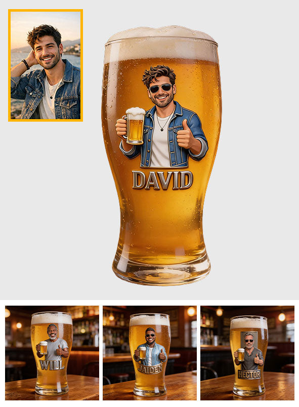 Individuell gestaltbares Bierglas mit Foto für Bierliebhaber – personalisiertes Bierglas