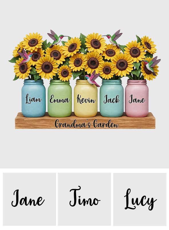 Grandma's Garden - Personalized Grandma Custom Shaped Acrylic Plaque