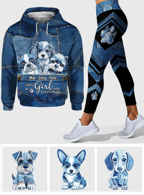 Just A Girl Who Loves Dog - Personalized Dog Hoodie and Leggings