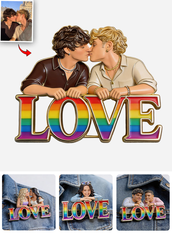 Individuelles Foto - Personalisierte LGBT Unterstützung 3D Prägeemblem