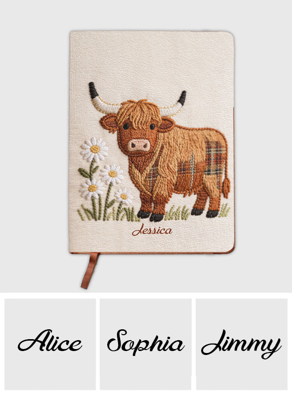 Love Highland Cows - Personalized Highland Cow Leather Journal