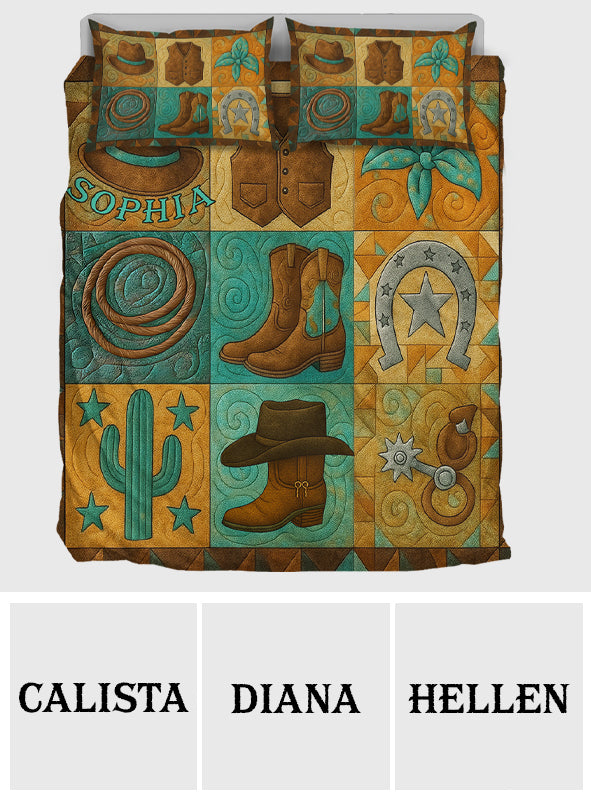 Cowgirl Wildlife - Personalized Cowgirl Bedding Set
