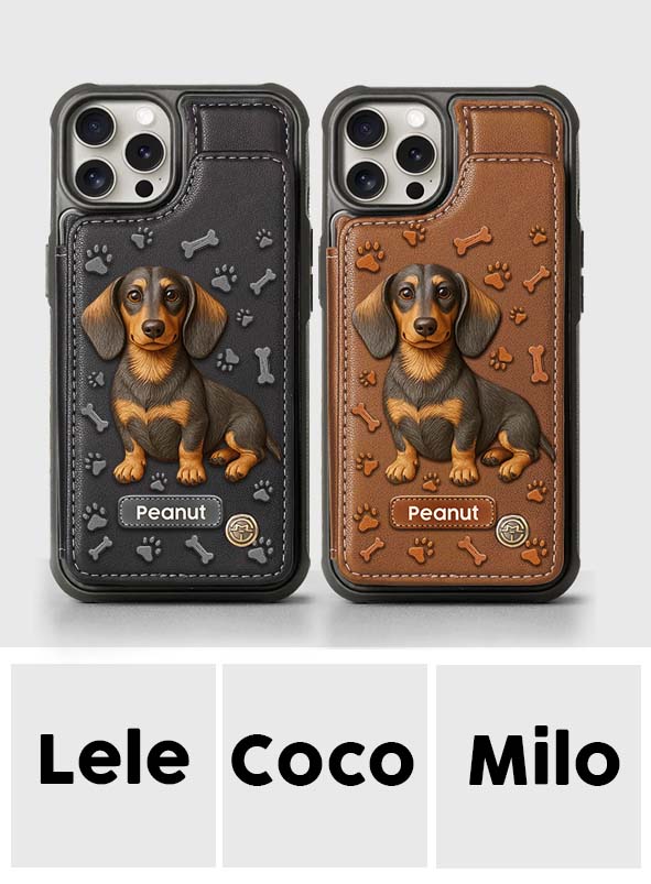 Love My Dog - Personalized Dachshund Wallet Phone Case