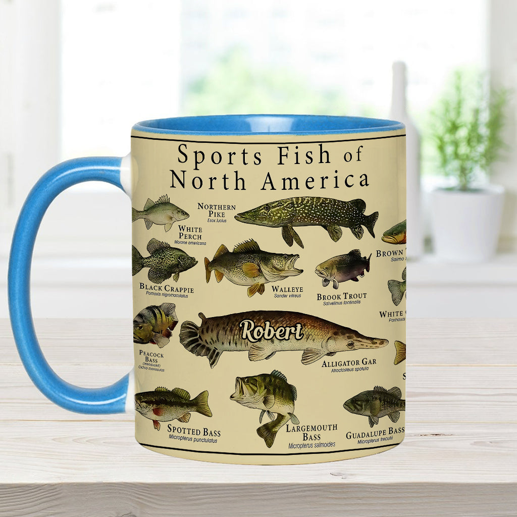 Fish Of America - Personalized Fishing Accent Mug