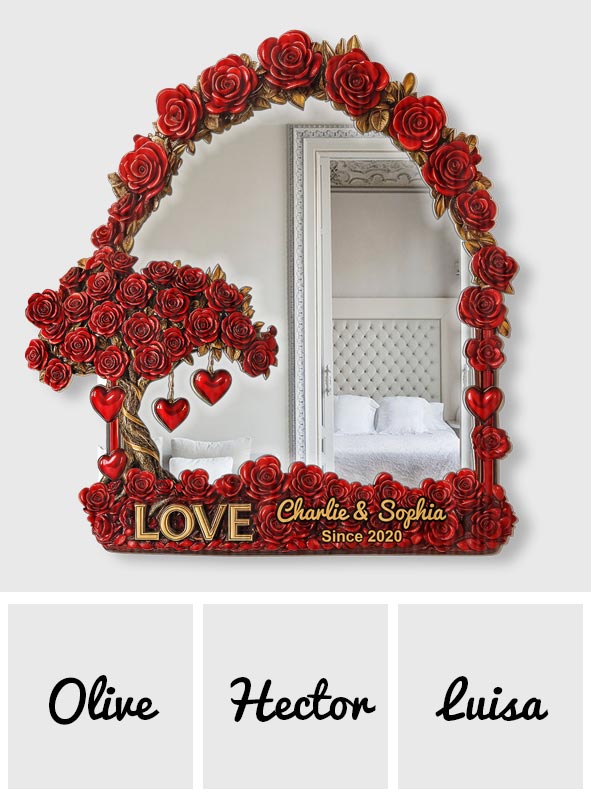 Tree Of Love - Personalized Couple Wall Hanging Mirror