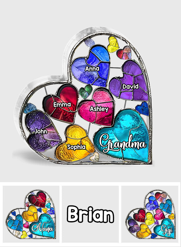 Grandma's Mom's Sweethearts - Personalized Grandma Custom Shaped Acrylic Plaque