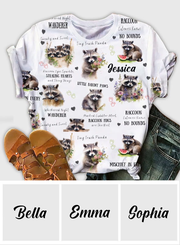 Little Pandit Paws - Personalized Raccoon All Over Shirt