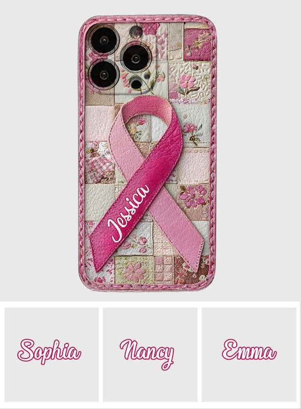 Breast Cancer Awareness - Personalized Breast Cancer Awareness Leather Phone Case
