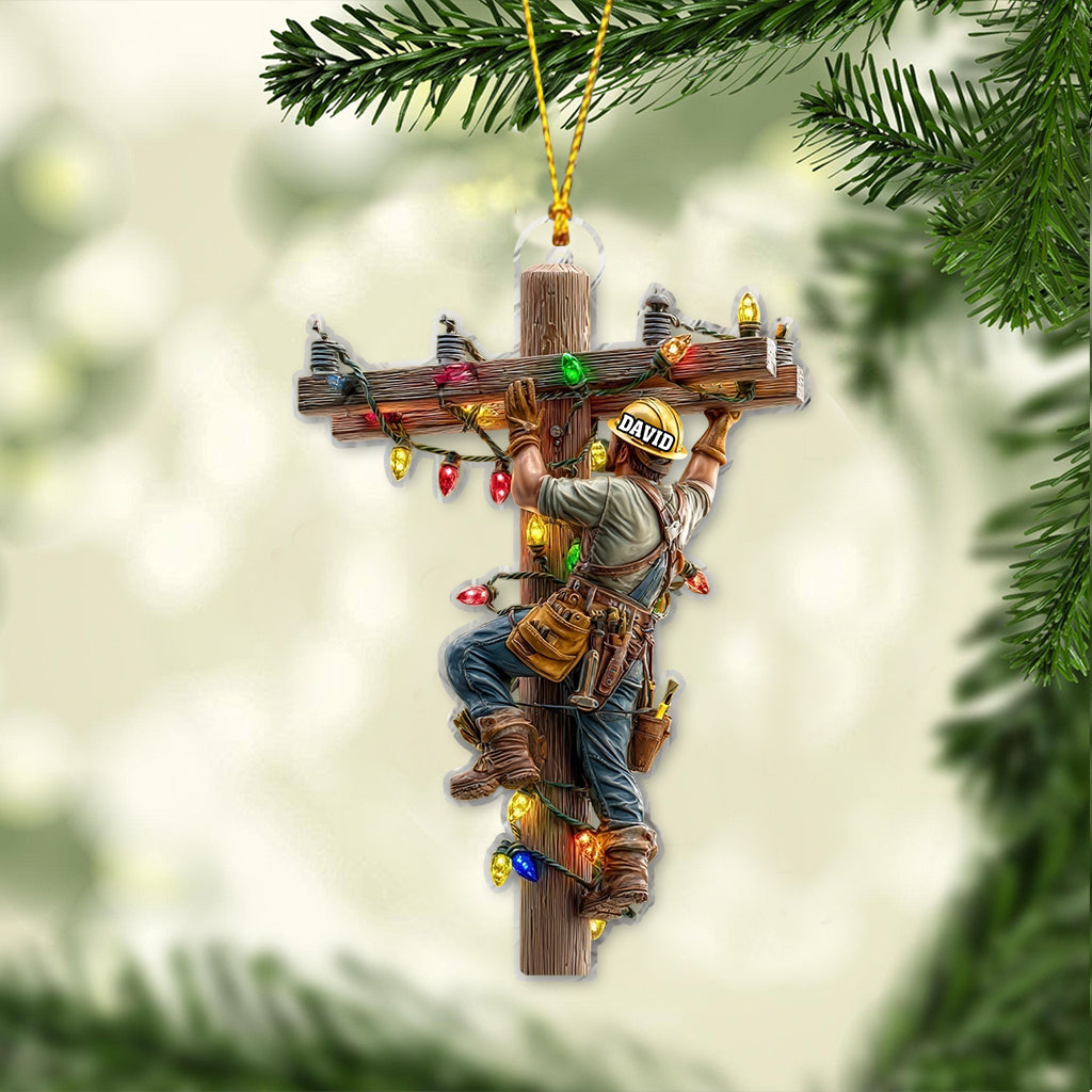 Keeping the Lights On - Personalized Lineman Ornament