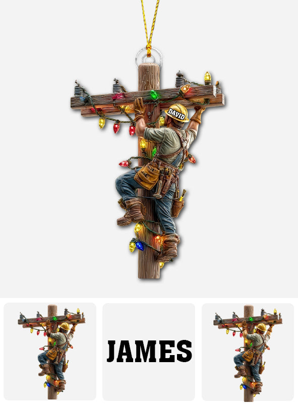 Keeping the Lights On - Personalized Lineman Ornament