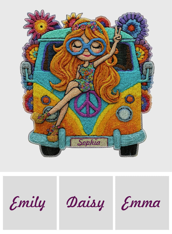 Hippie Girl - Personalized Hippie Non-Slip Tufted Rug