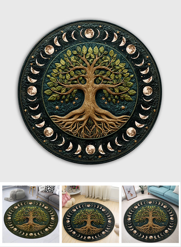 Moon Phase - Witch Round Rug