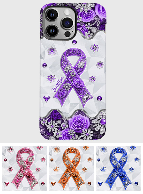 Sensibilisation au cancer - Coque de téléphone personnalisée avec impression intégrale sur la sensibilisation au cancer du pancréas