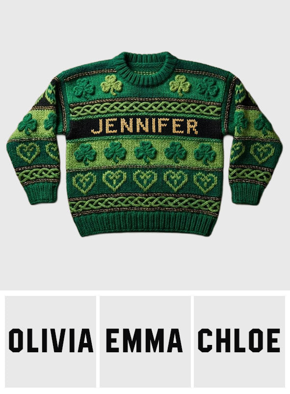 Lucky Shamrock - Personalized Irish Ugly Sweater