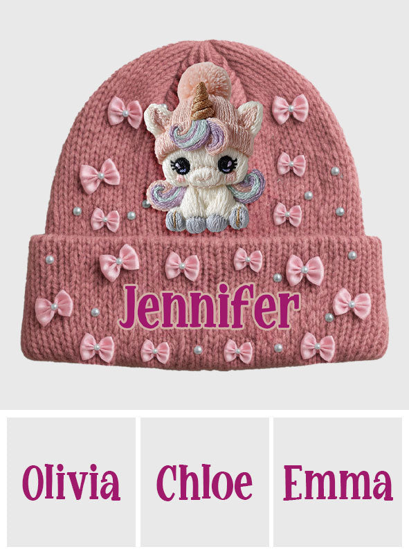 Adorable Unicorn - Personalized Kid Beanie Hat