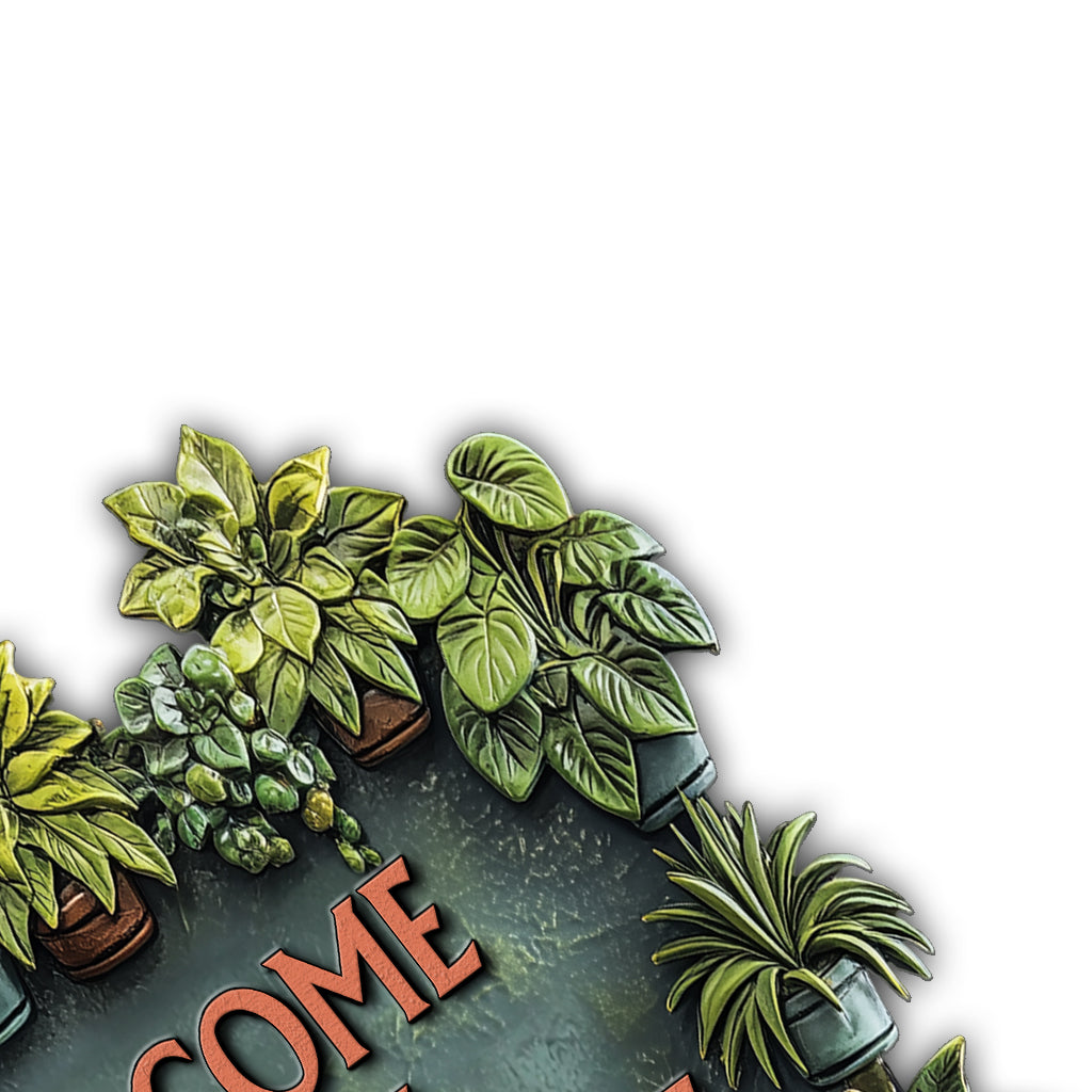 Welcome To My Happy Place - Personalized Gardening Cut Metal Sign