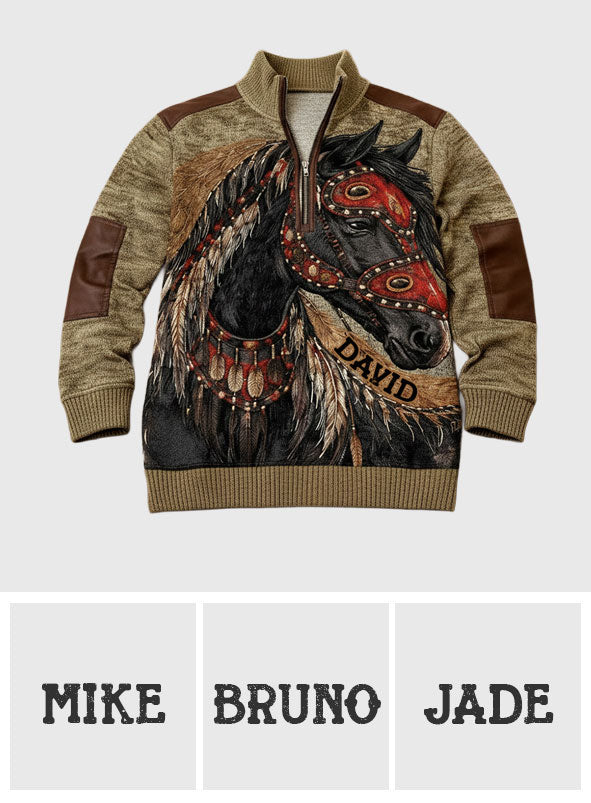 Indigenes - Personalisiertes Sweatshirt mit Reißverschluss für amerikanische Ureinwohner