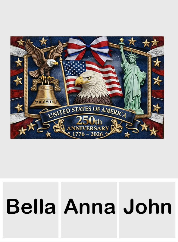 250. Jahrestag der USA – Personalisierte Fußmatte zum Thema Patriotismus