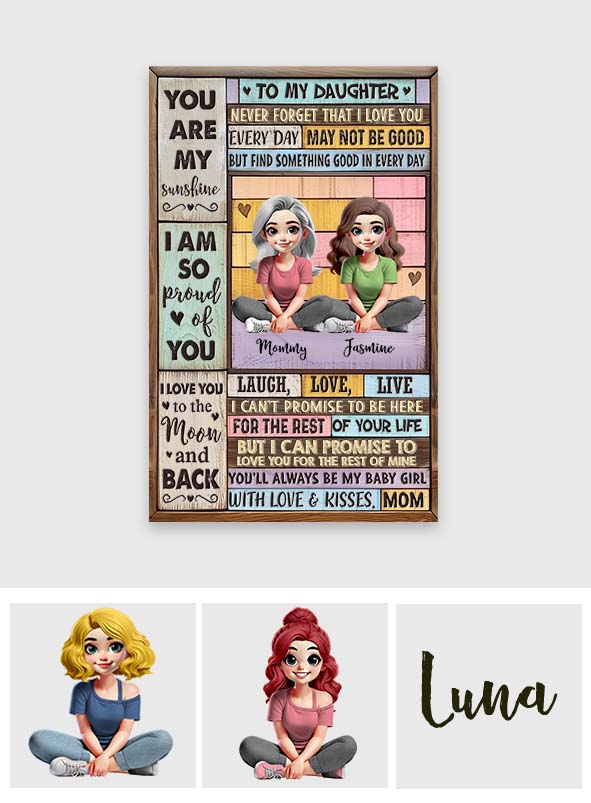 To My Daughter - Personalized Daughter Canvas And Poster