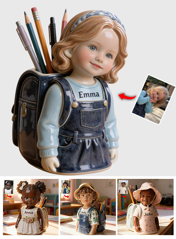 Backpack Buddy Pen Holder - Personalized Kid Acrylic Pot