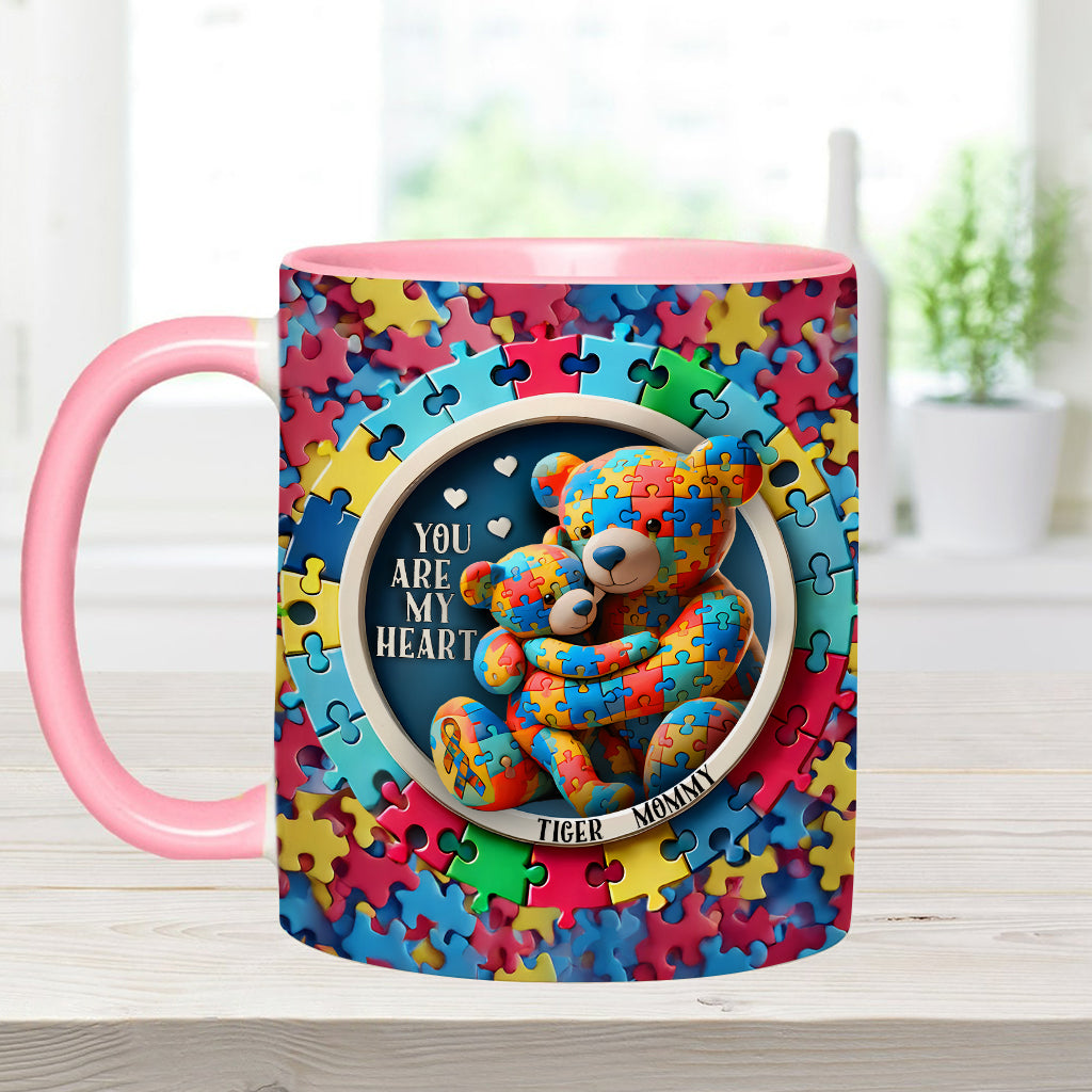 You Are My Heart - Personalized Autism Awareness Accent Mug