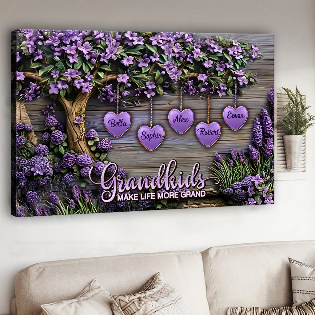 Grandkids Make Life More Grand - Personalized Grandma Canvas And Poster