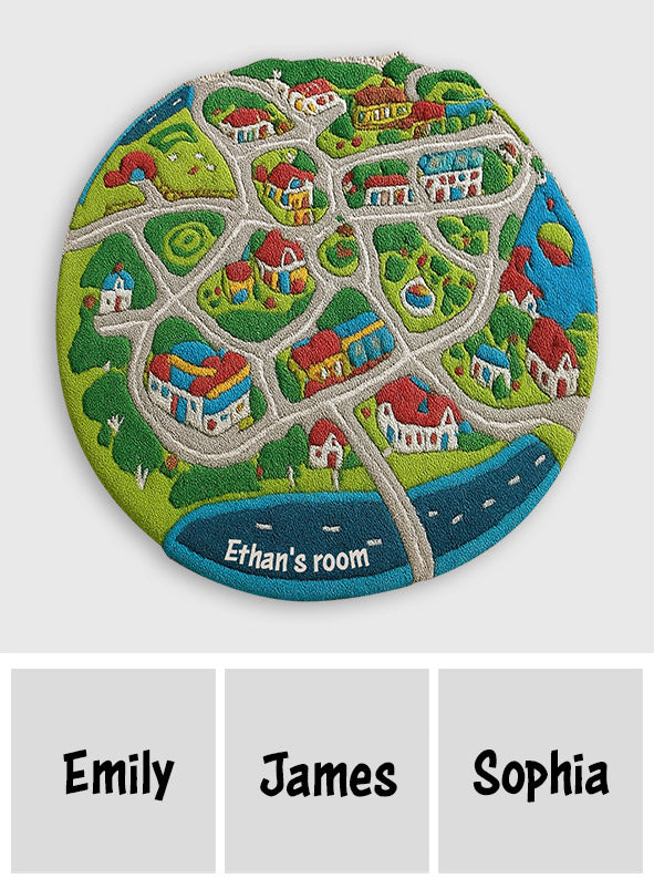 Kids City Road - Personalized Kid Non-Slip Tufted Rug