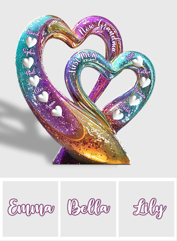 First Mom Now Grandma - Personalized Grandma Custom Shaped Acrylic Plaque