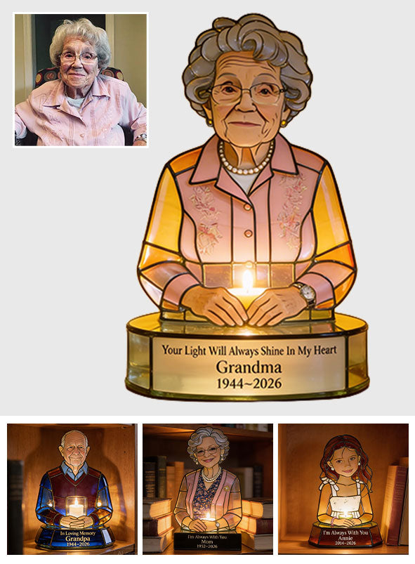 Eternal Glow Memory Candle - Personalized Memorial Candle Holder Sign