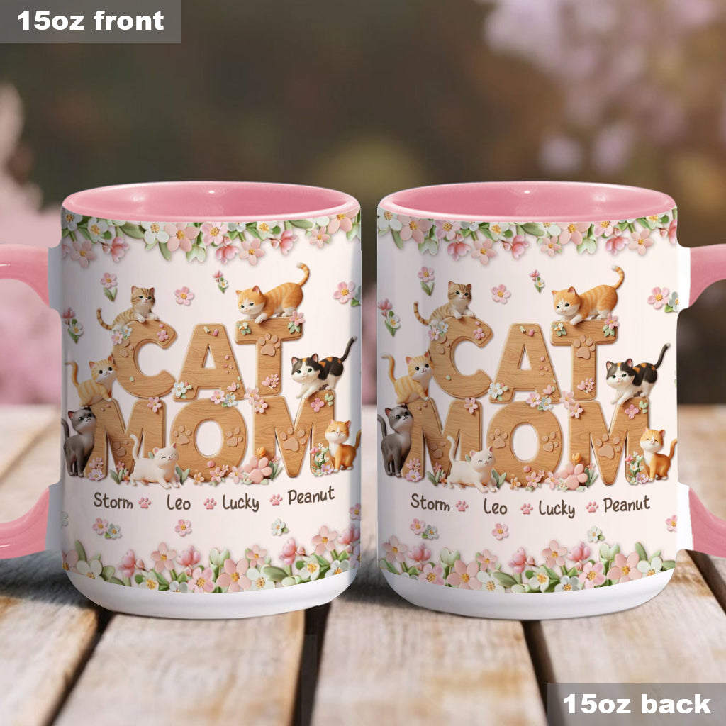 Cat Mom - Personalized Cat Accent Mug