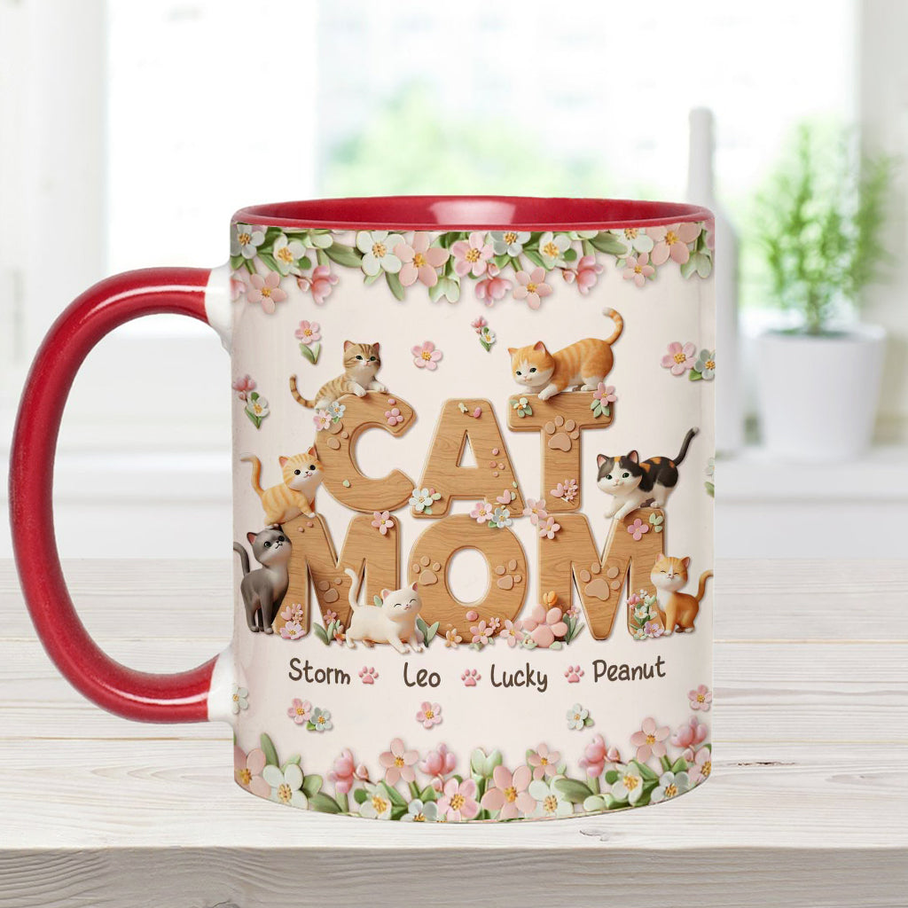 Cat Mom - Personalized Cat Accent Mug