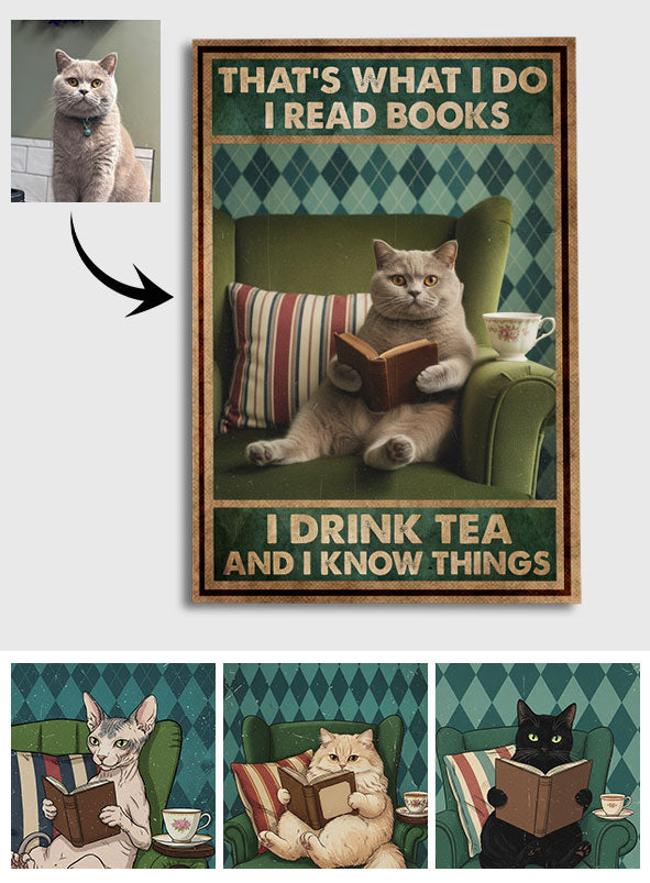 That's What I Do Customize With Your Photo Vintage Retro - Personalized Cat Canvas And Poster