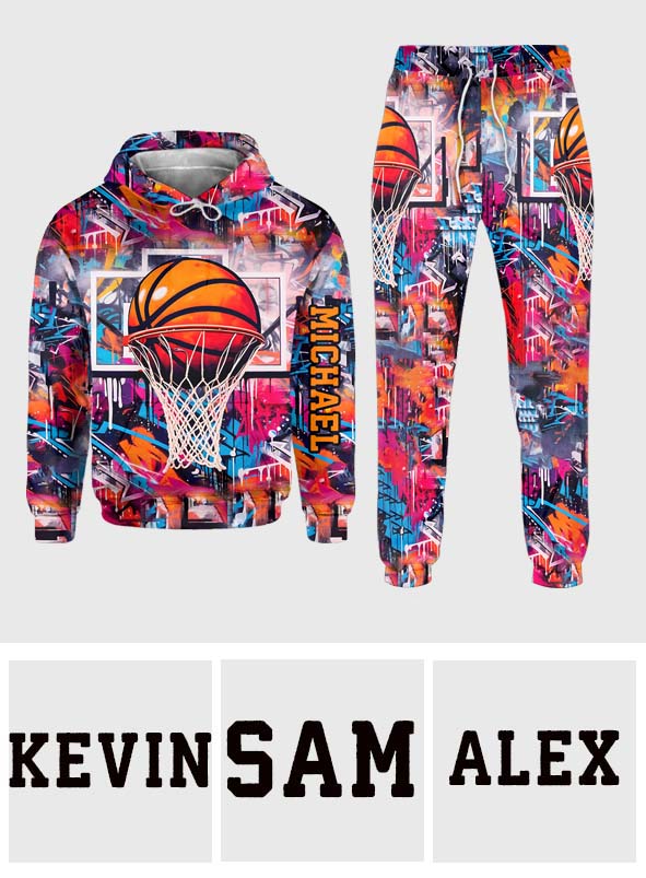 Cool Basketball Design - Personalized Basketball Hoodie and Sweatpants