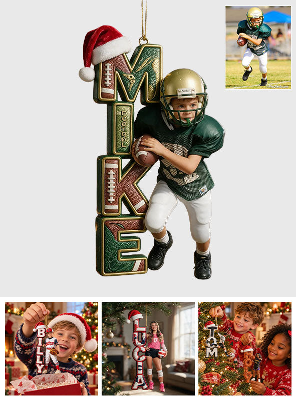 Custom Any Sport, Football, Baseball, Volleyball... - Personalized Football Ornament