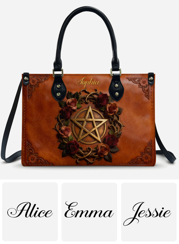 Magisches Symbol – Personalisierte Hexen-Lederhandtasche