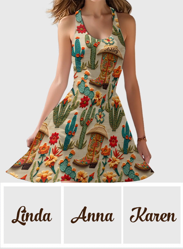 Robe de cowgirl Cactus - Robe sans manches personnalisée