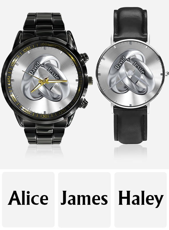 Time Of Love - Personalized Couple Hand Watch Set