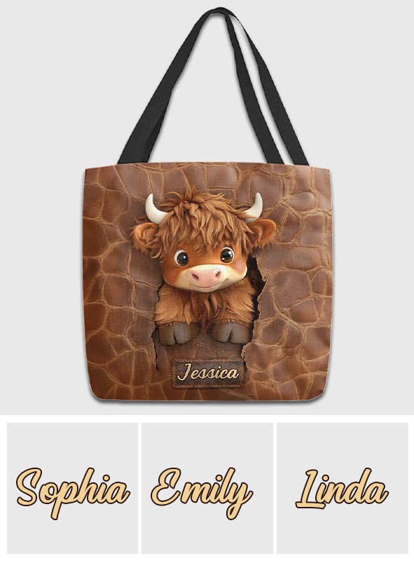 Love Highland Cows - Personalized Highland Cow Tote Bag