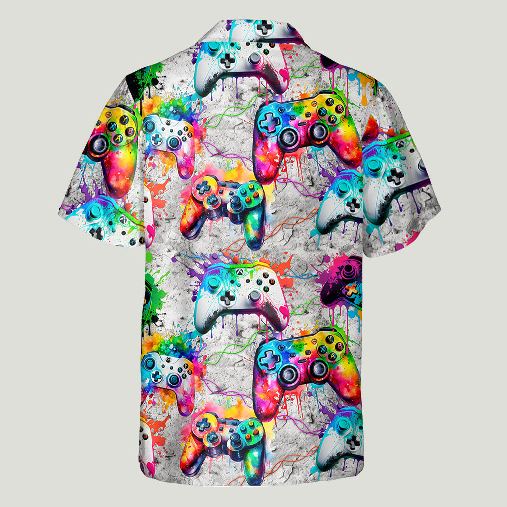 Colorful Gamer - Personalized Video Game Hawaiian Shirt