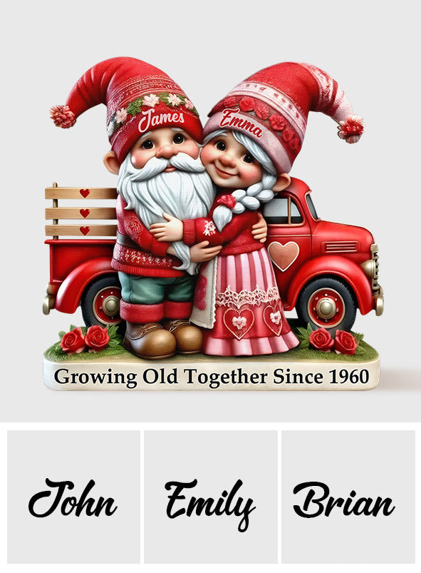 Gnome Couple Truck - Personalized Couple Custom Shaped Acrylic Plaque