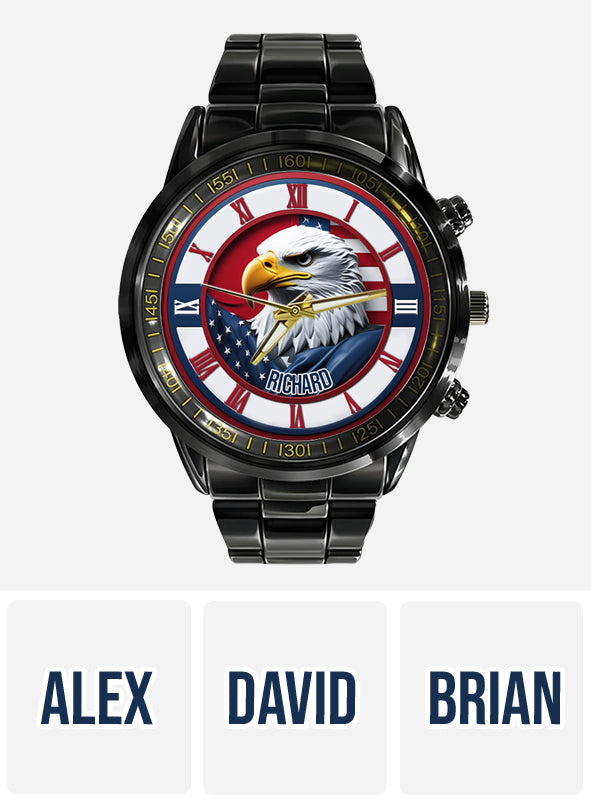 Home Of The Free – Personalisierte Weißkopfseeadler-Handuhr