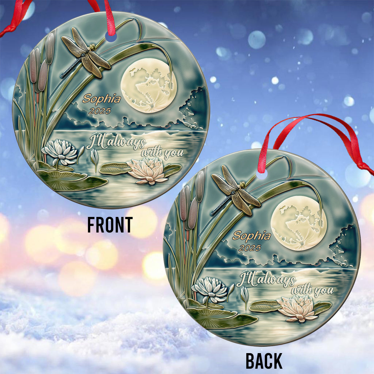 I'll Always With You - Personalized Memorial Ceramic Circle Ornament