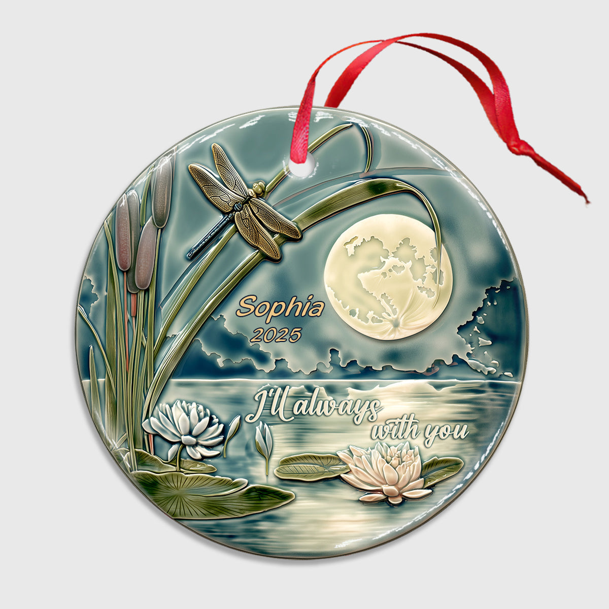 I'll Always With You - Personalized Memorial Ceramic Circle Ornament