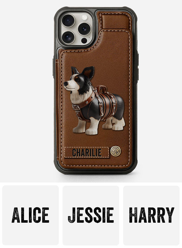 Cute Border Collie - Personalized Dog Wallet Phone Case